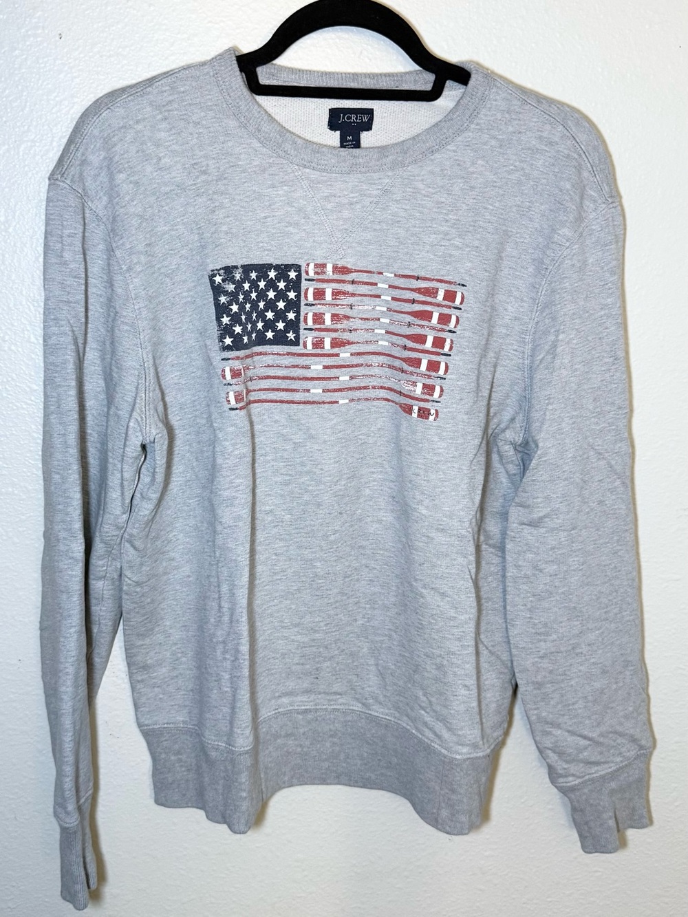 J Crew Factory American Flag Oars terry pullover sweatshirt Size Medium